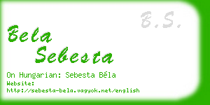 bela sebesta business card